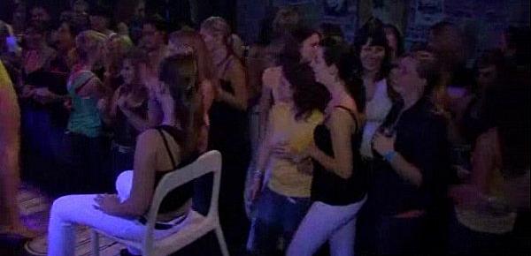 Juicy women drinking on disco party